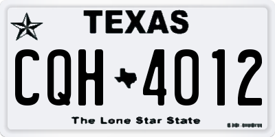 TX license plate CQH4012