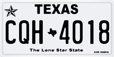 TX license plate CQH4018