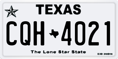 TX license plate CQH4021