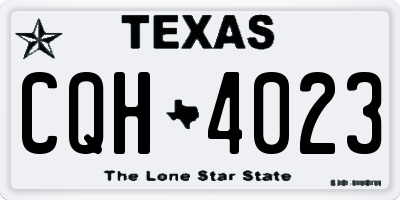 TX license plate CQH4023