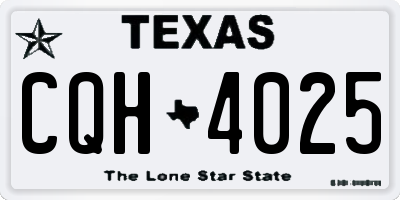 TX license plate CQH4025