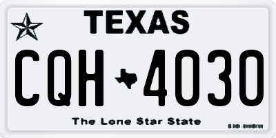 TX license plate CQH4030