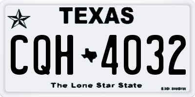 TX license plate CQH4032