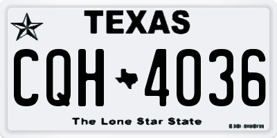 TX license plate CQH4036