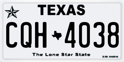 TX license plate CQH4038