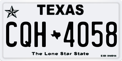 TX license plate CQH4058