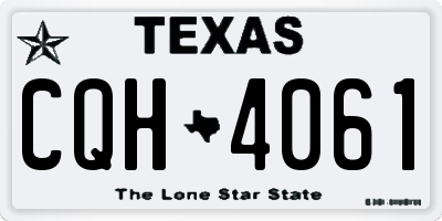 TX license plate CQH4061