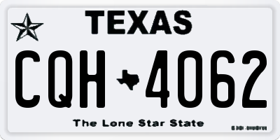 TX license plate CQH4062