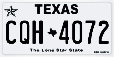 TX license plate CQH4072