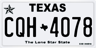TX license plate CQH4078