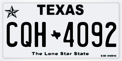 TX license plate CQH4092