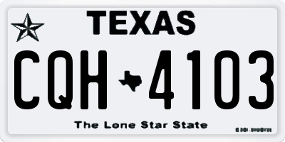 TX license plate CQH4103