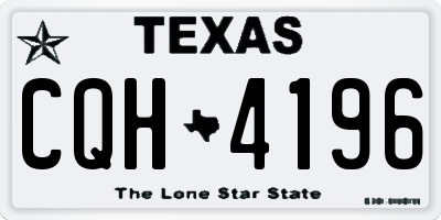 TX license plate CQH4196