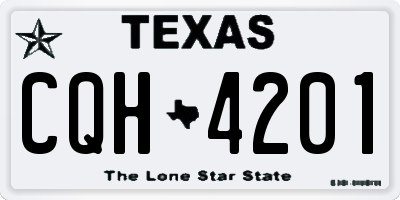 TX license plate CQH4201