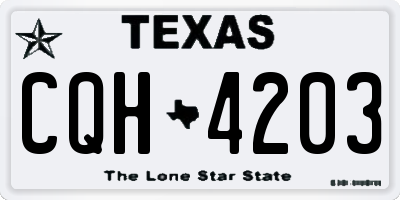 TX license plate CQH4203