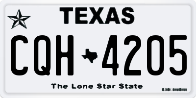 TX license plate CQH4205