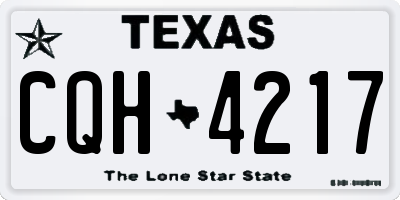 TX license plate CQH4217