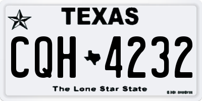 TX license plate CQH4232
