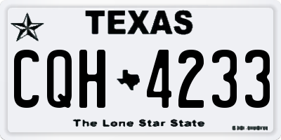 TX license plate CQH4233