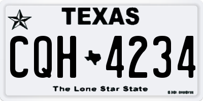 TX license plate CQH4234