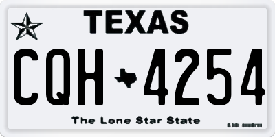 TX license plate CQH4254