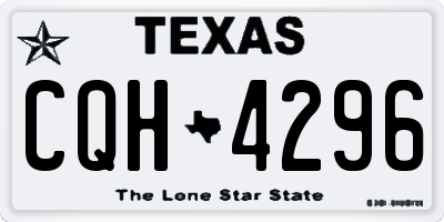 TX license plate CQH4296