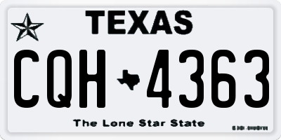 TX license plate CQH4363