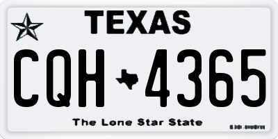 TX license plate CQH4365