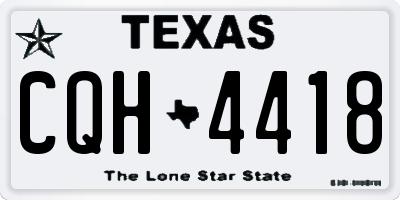 TX license plate CQH4418