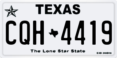 TX license plate CQH4419