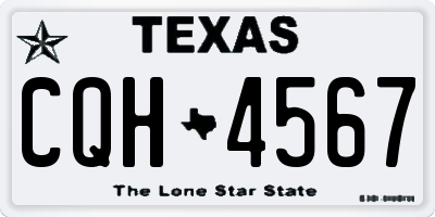 TX license plate CQH4567
