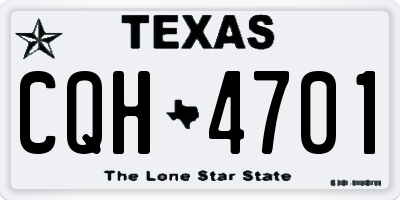 TX license plate CQH4701