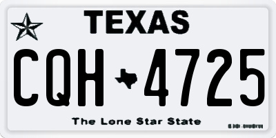 TX license plate CQH4725