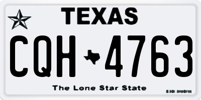 TX license plate CQH4763