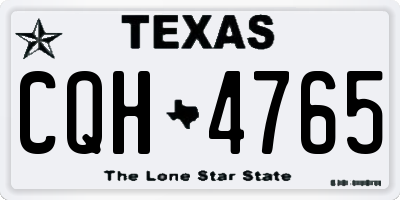 TX license plate CQH4765