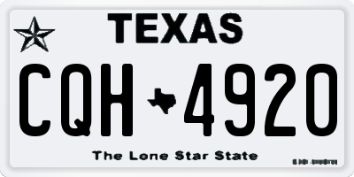 TX license plate CQH4920