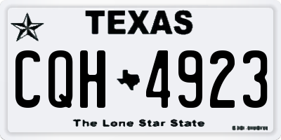 TX license plate CQH4923
