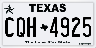 TX license plate CQH4925