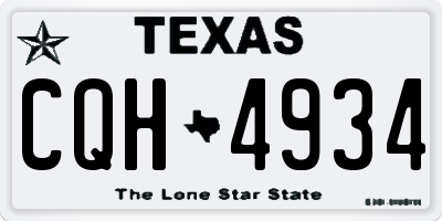 TX license plate CQH4934