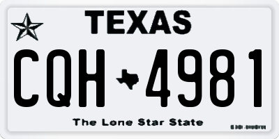 TX license plate CQH4981