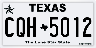 TX license plate CQH5012