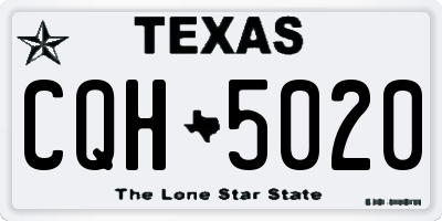 TX license plate CQH5020