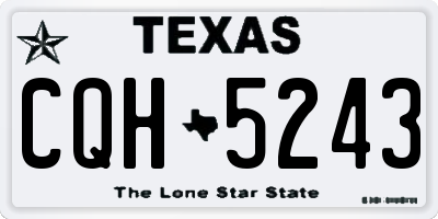 TX license plate CQH5243