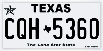 TX license plate CQH5360