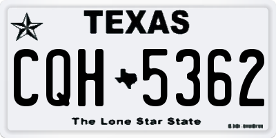 TX license plate CQH5362