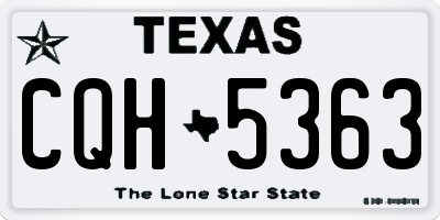 TX license plate CQH5363