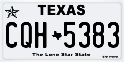 TX license plate CQH5383