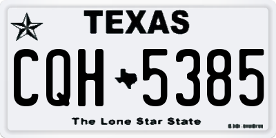 TX license plate CQH5385