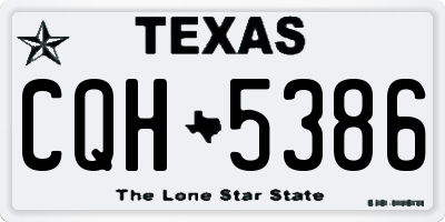 TX license plate CQH5386