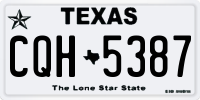 TX license plate CQH5387